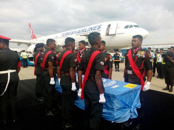 Remains Of Sri Lankan Army Officers Who Died In UN Peacekeeping Mission In Mali Brought To Sri Lanka