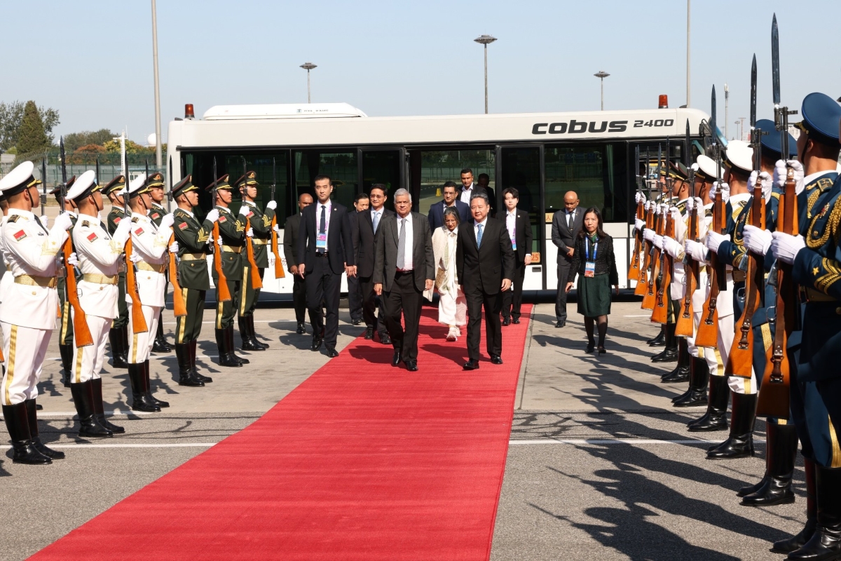 Sri Lankan President Ranil Wickremesinghe Arriving in Beijing to Attend Third Belt and Road Forum