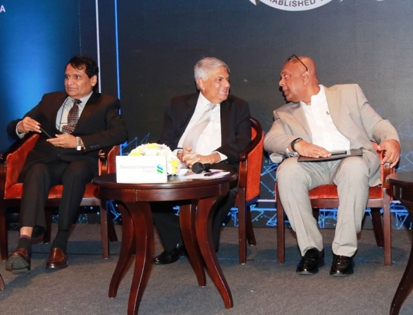 Prime Minister Wickremesinghe And Mangala Samaraweera Seen Together At Sri Lanka Economic Forum In Sri Lanka This Evening