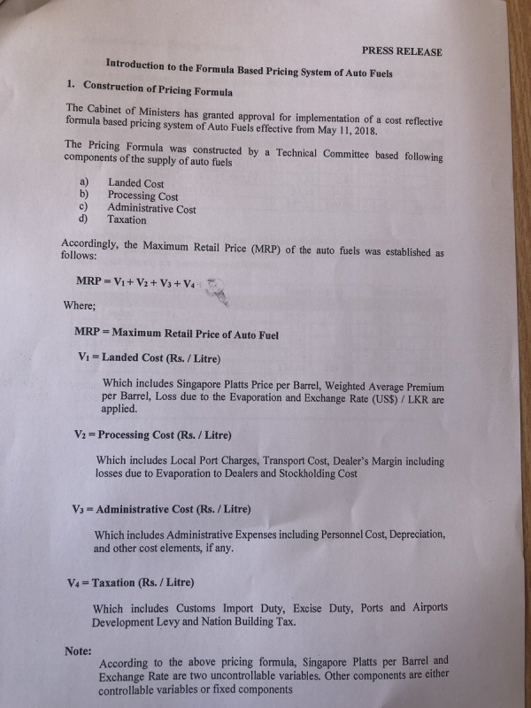 Mangala Unveils Fuel Price Formula He Could Not Understand: Serious Questions Over Finance Minister&#039;s Basic Maths Skills