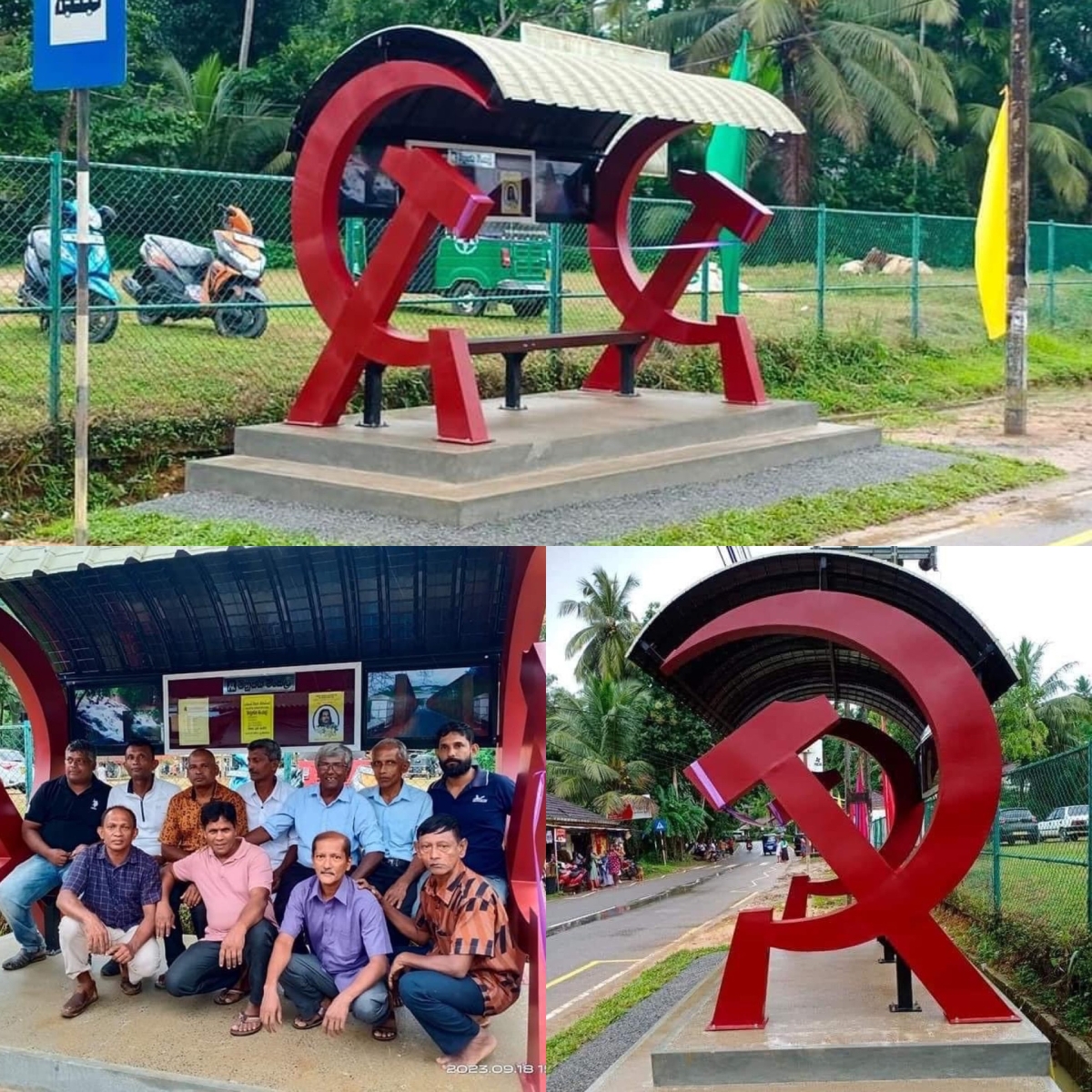 NPP-Built Shelter for Bus Passengers in Kananke, Matara Mocked for Communist Symbolism