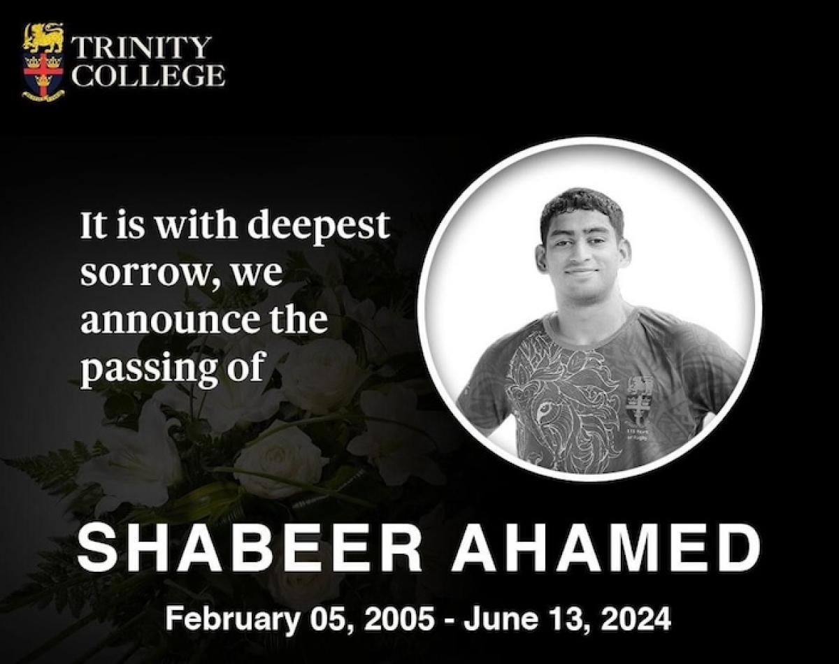 Trinity College Rugby Player Shabeer Ahamed Passes Away