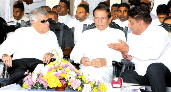 UNP Candidate Sajith Premadasa, Kabir Hashim and Akila Viraj Meet President Sirisena For Talks Last Night