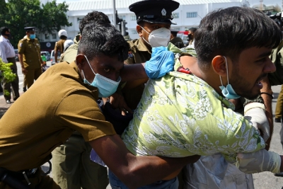 Namal Condemns Police Assault On Frontline Socialist Party Protesters Who Gathered Outside US Embassy In Colombo