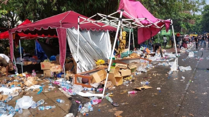 Police Target “Food Tents” During Teargas And Water Cannon Attack On Protestors Near Parliament