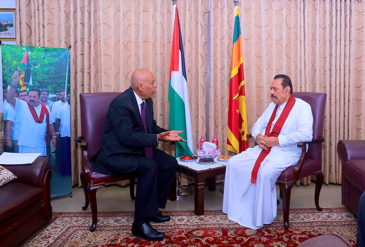 Former President Mahinda Rajapaksa Visits Palestinian Embassy in Colombo: Says He Stands in Solidarity with Palestinian People