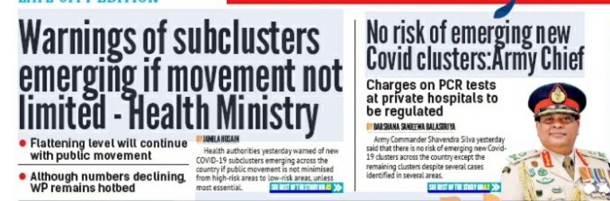 Will There Be New COVID19 Clusters? Army Commander And Health Ministry Make Contradictory Statements Leaving The Public In Utter Confusion