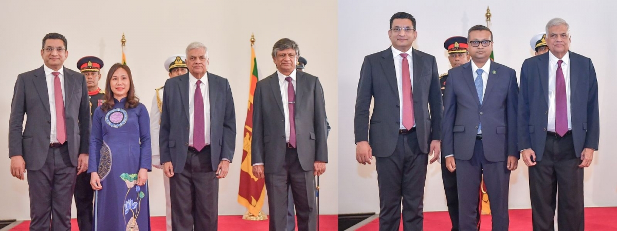 Two High Commissioners and Three Ambassadors Present Credentials to Sri Lankan President