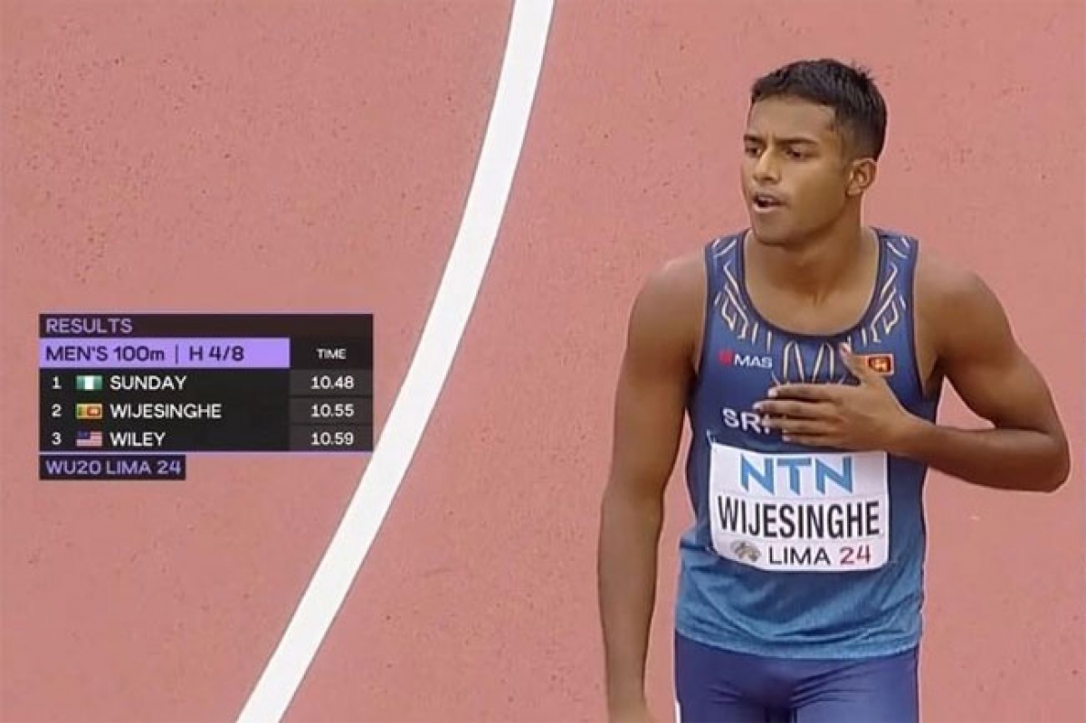 Merone Wijesinghe Advances to 100m Semi-Final at World Junior Athletics Championship